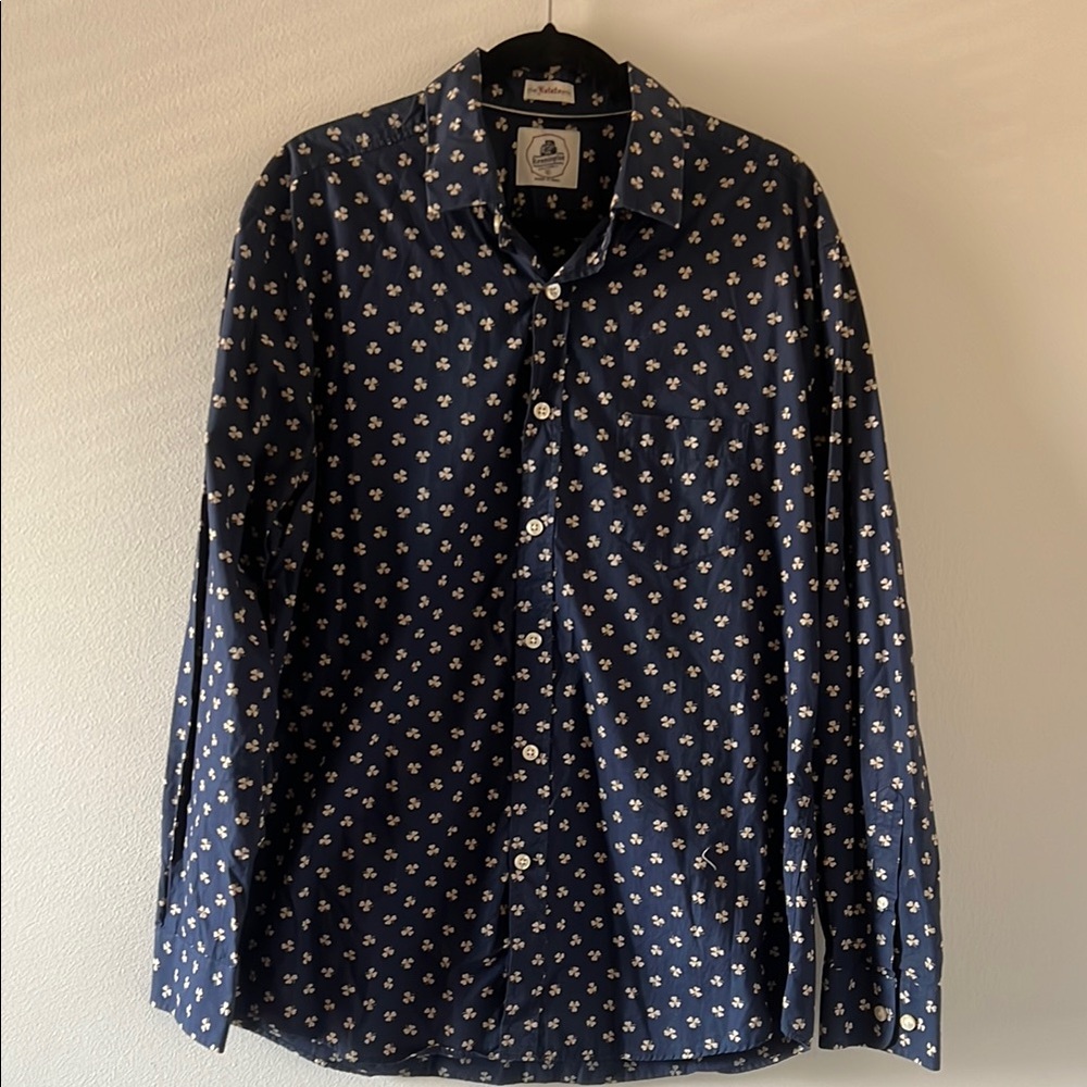 Navy Blue Floral Men's Shirt